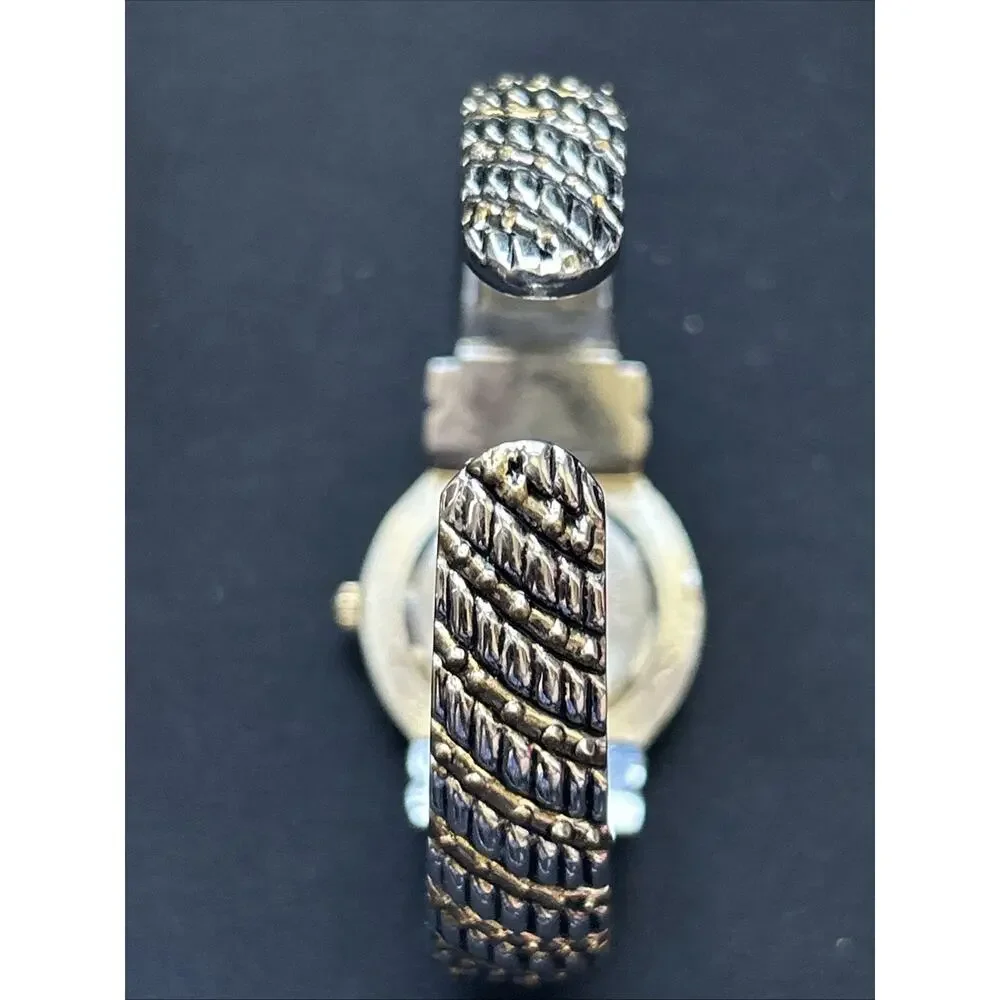 Two Tone Pearl Dial Women’s Cuff Watch